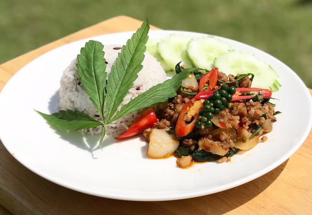 Stir Fried Pork with Fennel Leaves and Cannabis